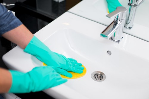 Professional carpet cleaning setup with eco-conscious waste handling