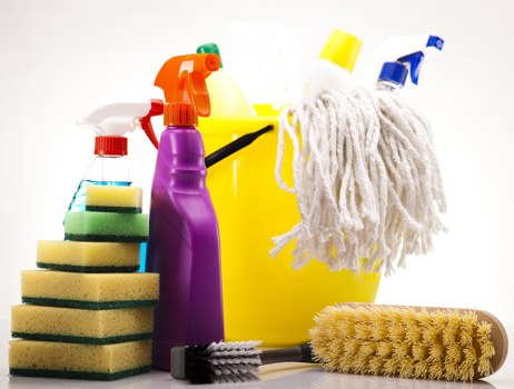 Safety-focused carpet cleaning in progress